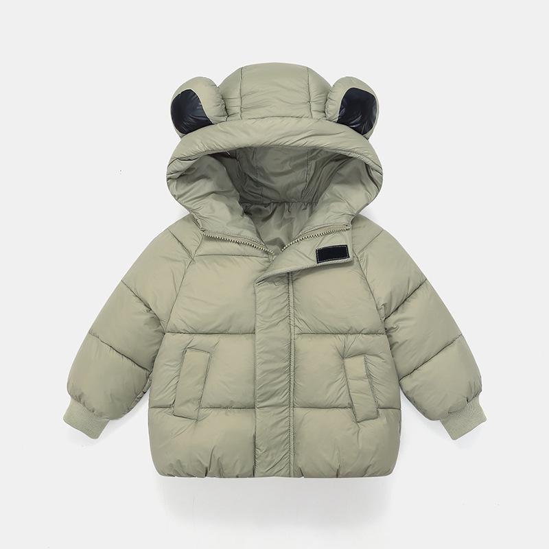

2026 Stylish Kids Down Cotton Jacket - Thickened Short Winter Coat for Boys, Girls, Babies, and Toddlers 90 cm зелёный