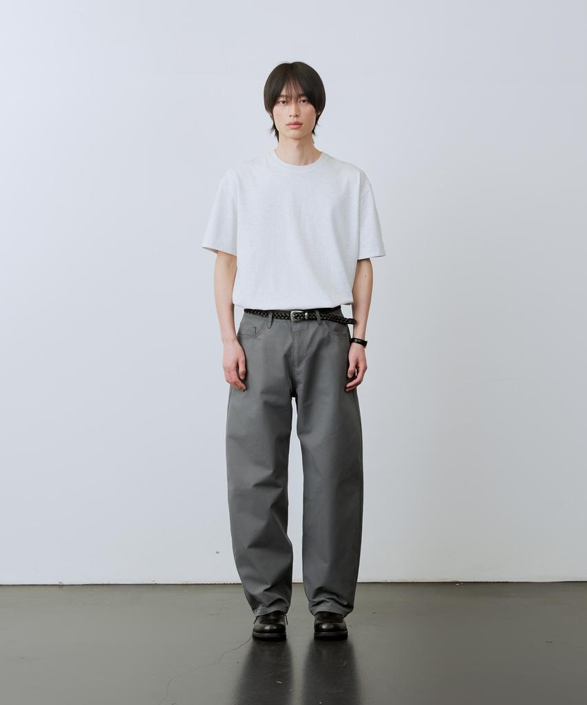 LEIRE Curved Cotton Chino Pants [Charcoal]