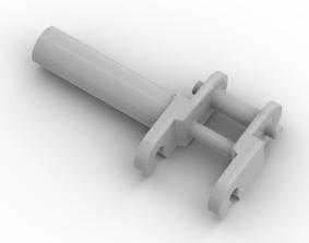 

Small particle building block MOC 3249 with round rod track chain piece, hard connection with handle to assemble toy parts світло-сірого кольору