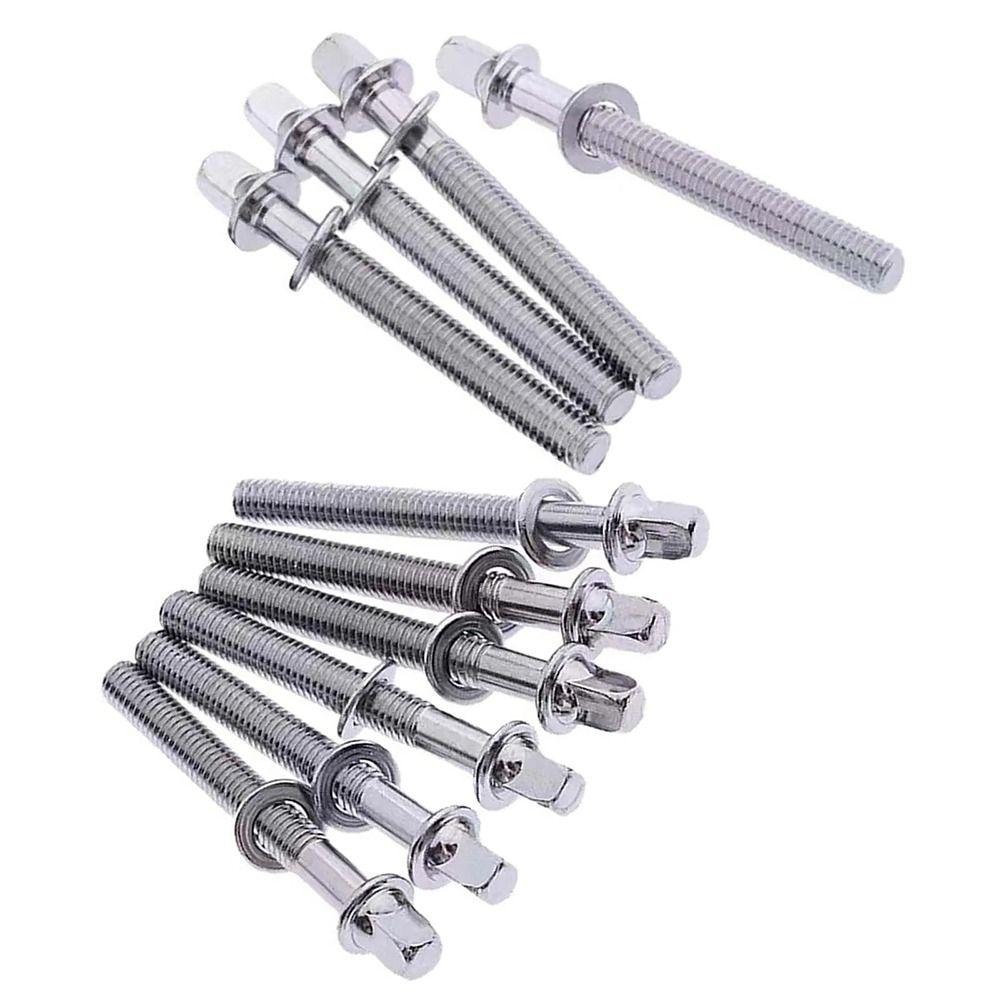 6Pcs Strong Drum Tension Rods with Washers Drum Tight Screw Drum Lug Bolts  for Jazz Drums Repair