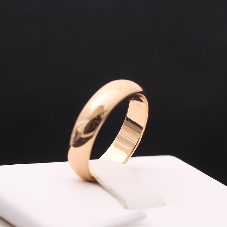 Einfache 2/4/6mm Edelstahl Eheringe Goldfarben Glatt Damen Herren Partnerring Schmuck