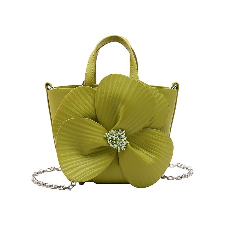 

Personalized and creative small bag 2025 new spring and summer new women s petal flower bag crossbody chain bucket bag pu зелений