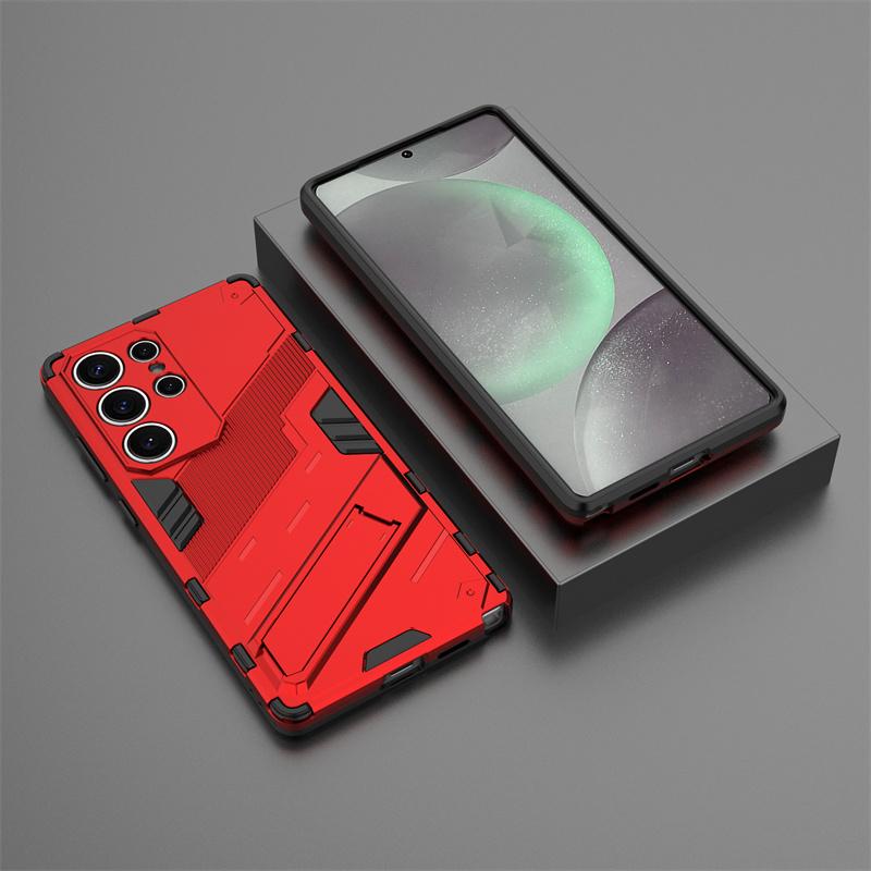 Für Samsung Galaxy S25 S 25 Ultra 5G Hülle Auto Magnethalter Rüstung Rückseite für Samsung S25 Plus S25Plus S25+ Kickstand Hüllen