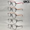 5PCS Ultra-Lightweight Blue Light Blocking Glasses - Stylish Round Frame Reading Glasses for Men & Women with PC Lenses
