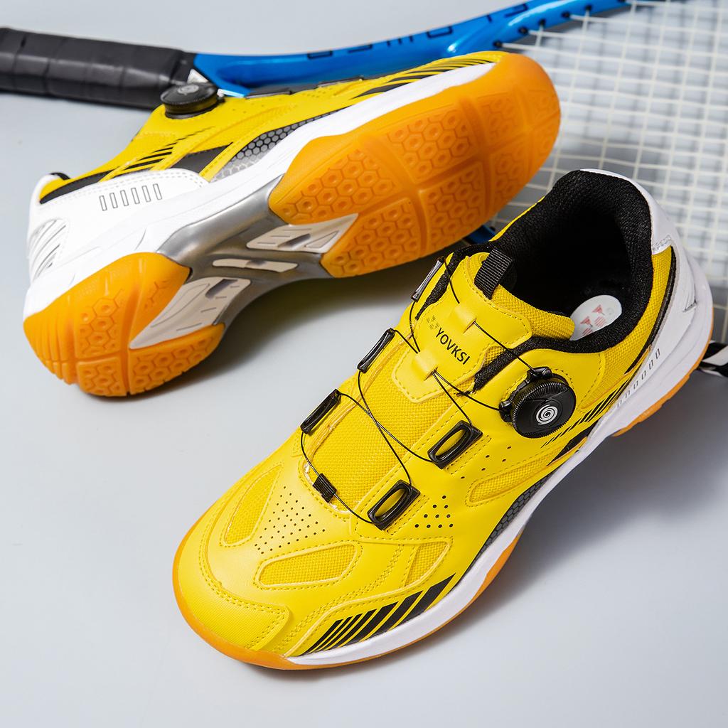 Badminton Shoes Couple Shoes Professional Beef Tendon Sole Anti-skid Training Lightweight Double Rotating Buckle High-quality Badminton Shoes