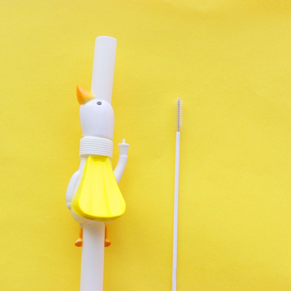 Cartoon Plastic Drinking Straws Animal Goose Animal Long Straw Drinking Tube  for Kitchen & Bar