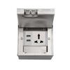 Gold Concealed Euro Floor Socket with USB Charging, Stainless Steel Flush Design