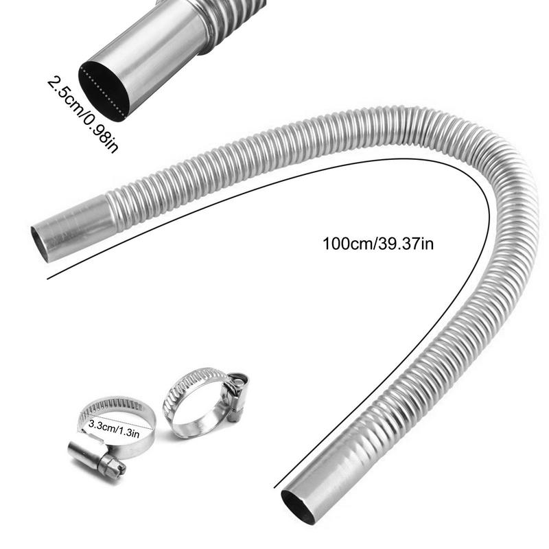 Diesel Heater Exhaust Pipe Stainless Steel Extension Oil Vent Hose Universal Parking Heater Tubing Hose Pipe Engine Heater Parts