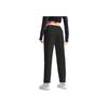 Li Ning Fitness Series Solid Color Mid Waist Breathable Versatile Knitted Sports Long Pants Women Bottoms Black AKLV042-2