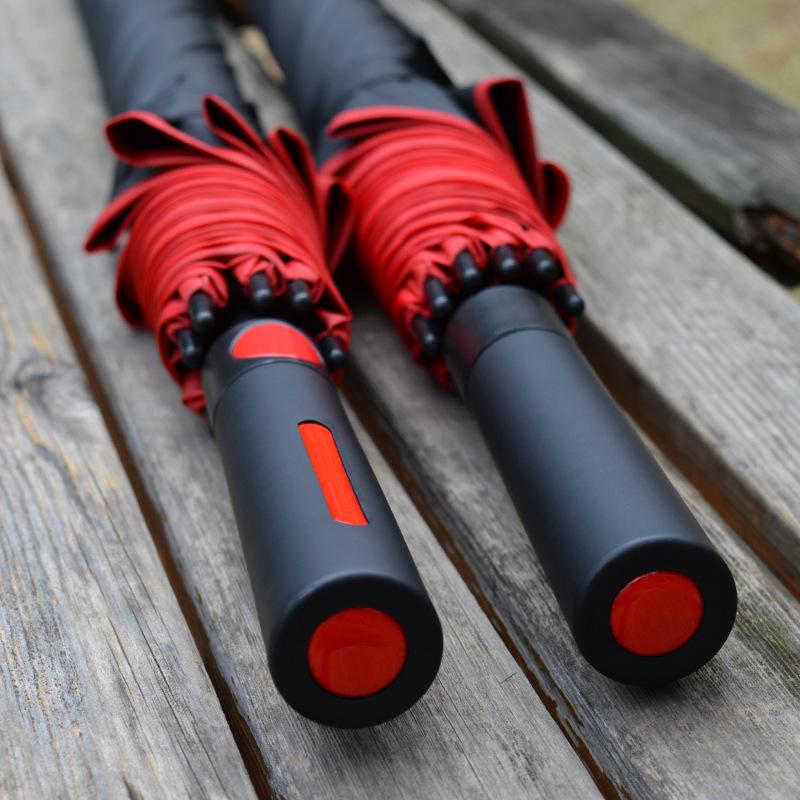 Men's Large Black Golf Umbrella with Long Handle – Customizable High-End Business Gift