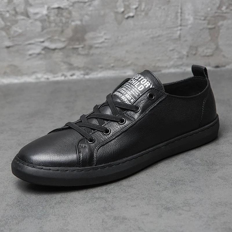 

Модные мужские туфли из натуральной кожи на шнуровке, повседневная обувь для мужчин, простая телячья кожа, модные черные белые мужские туфли на плоской подошве 10 чёрный