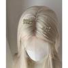 White Blue Platinum Long Straight Wig, Small Lace Front Realistic Full Head Wig For Women Fashion Styling