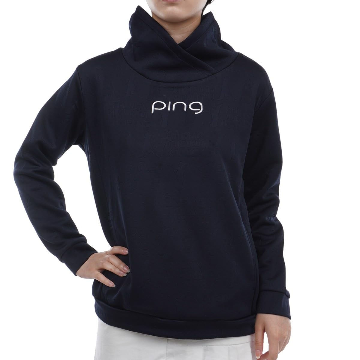 

PING Apparel Long Sleeve High Neck Shirt PING Shadow Golf Undershirt M Women s (Mr. Pattern) / / 622-3269900 120_Navy