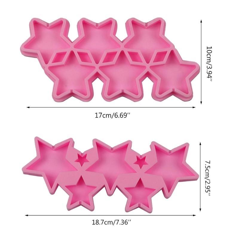 652F DIY Handmade Silicone Fondant Mold Five-Pointed Star Theme Sugar Craft Gum Paste Mold DIY Resin Crafts Durable
