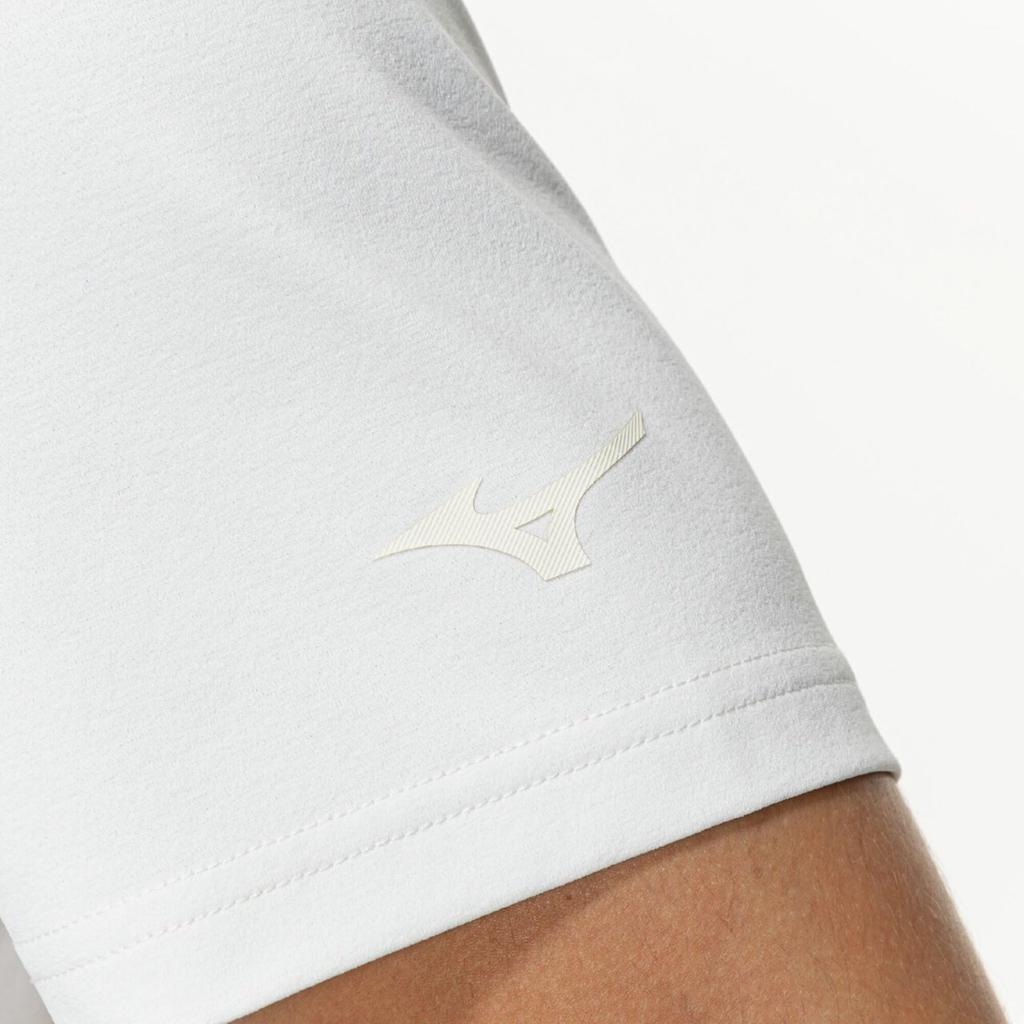 Mizuno Soft Dry Training and Snow Size Size Small Men's T-Shirt, Sweat-Wicking Quick-Drying, White, 32MAC026,