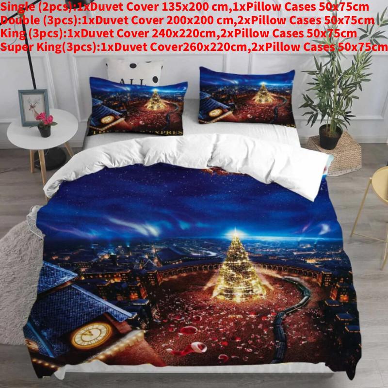 

Express The Polar Print Pattern Duvet Cover Pillowcase Set Bedroom Gift Bedding Style F,Single(135x200cm)