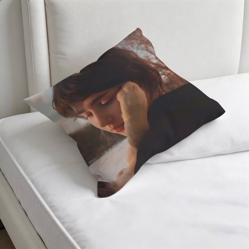 CCharm Singer CClairo Square Pillow Case Soft Decorative Throw Pillow Cover for Home Sofa Bed