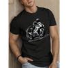 European Sizes Men'S Summer T-Shirt Featuring a Motorcyclist Leaning Into a Curve