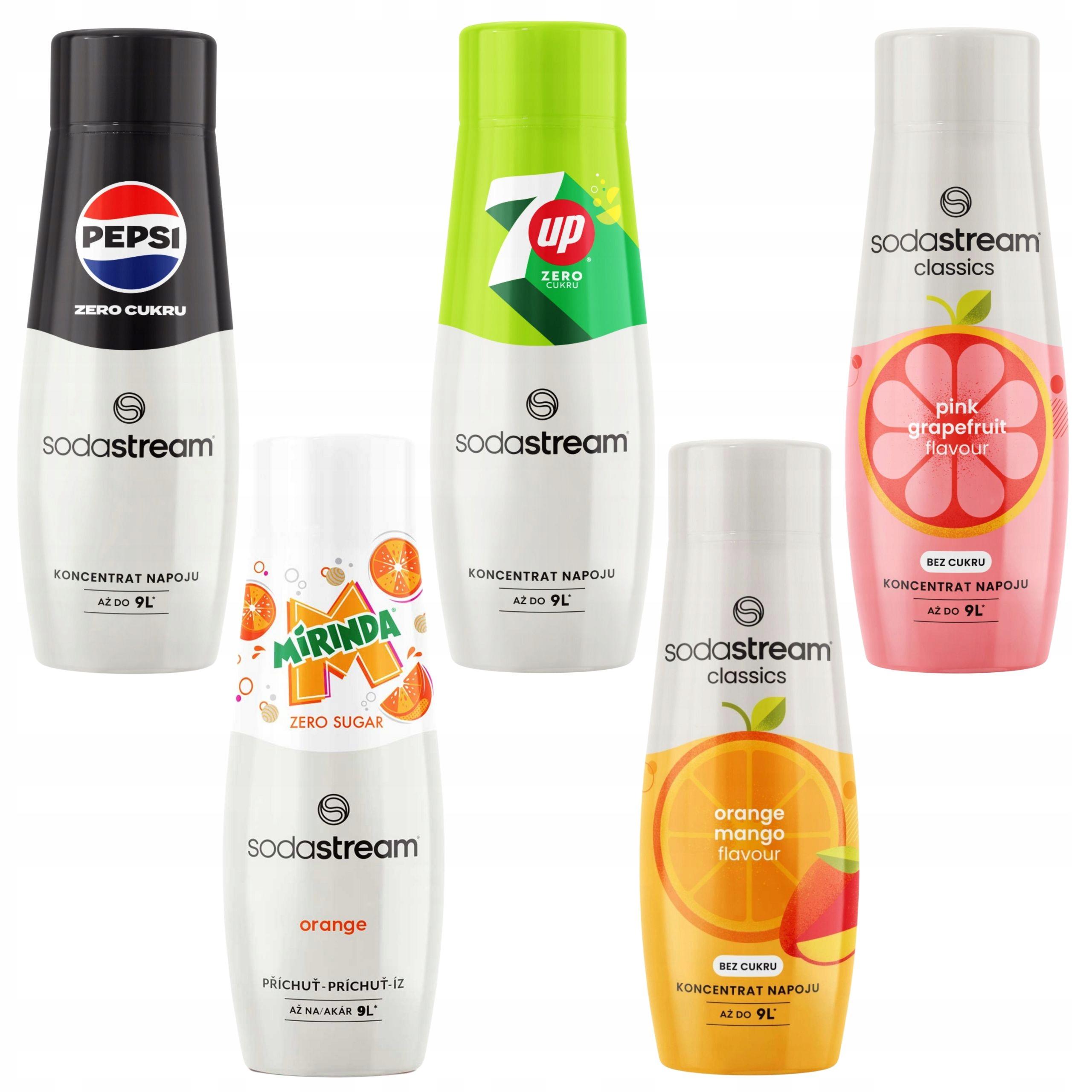 Super Merchant Sodastream 7Up Zero+ Sinaasappel-Mango+ Druif+ Pepsi Zero+ Mirinda Zero Siroop