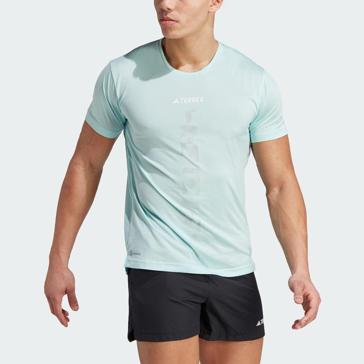 Adidas Agravic Trail Running Tee Men Tops Light-Green HZ6240