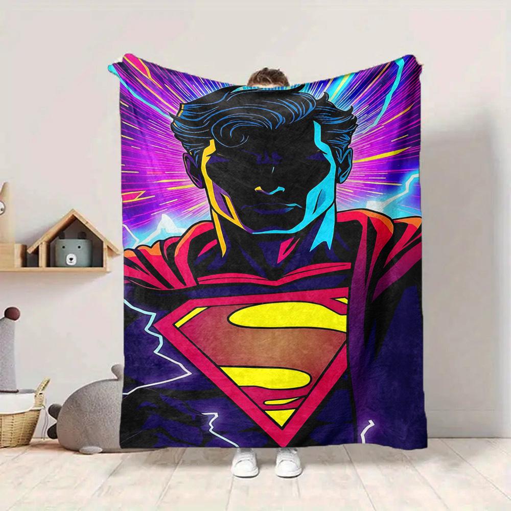 1 Stück Superman Flanell Überwurfdecke Weich, Warm & Gemütlich für Sofa, Bett, Büro und Reisen Vielseitig für Alle Jahreszeiten Geschenk, Weihnachtsgeschenk