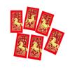 Pack Of 6 Year Of The Horses Red Envelopes Chinese New Year Blessing Paper Money Packets For Festives Occasion