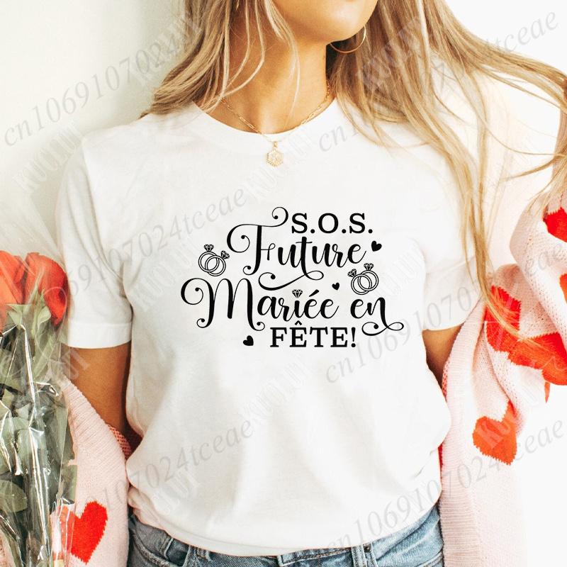 Humor French Bachelorette Party T-Shirt Girls Single Farewell Tees Team Evjf Future Bride Shirt Funny Bridal Shower Wedding Tops