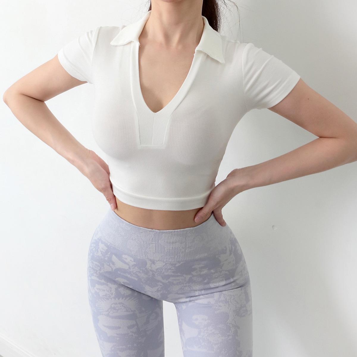 

Women s Slim Fit Half-Sleeve Polo T-Shirt for Yoga and Running Medium
