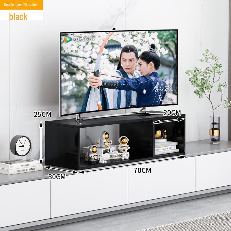 Elevated TV Stand with Storage and Height-Adjustable Bracket