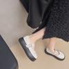 French Muffin Platform Small Leather Shoes Women's 2025 Summer and Autumn New Round Head Height Increase Versatile with Skirt Mary Jane Single Shoes