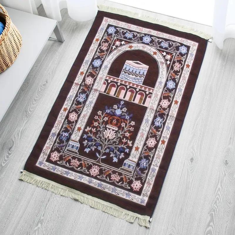 VIKAMA Islamic Prayer Mat, Muslim Prayer Rug With Qibla Compass, Suitable For Prayer, Ramadan, Travel, Home, And Mosque Use.