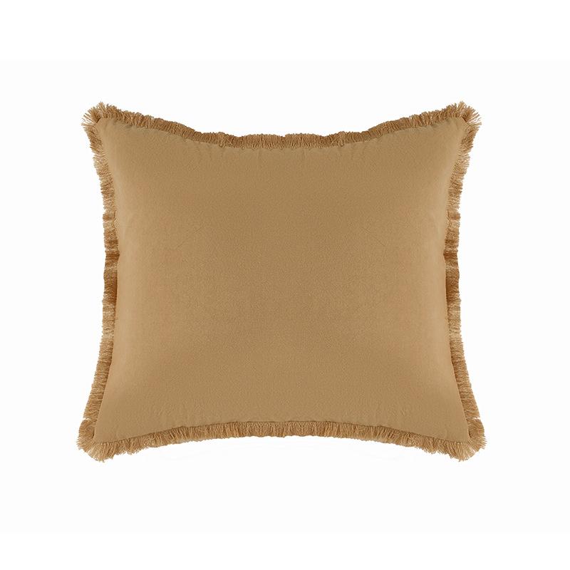 Modern Simple Sofa Cover Pillow Thickened Washed Cotton and Linen Tassel Living Room Bedroom Sofa Bedside Pillow Cover