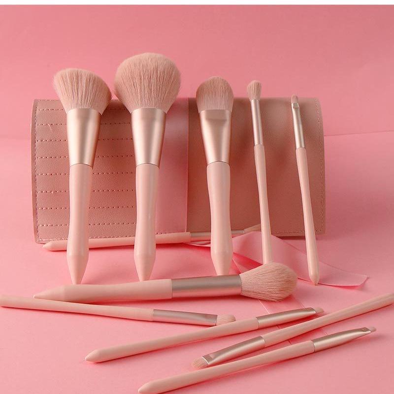 Slim Waist 11-Piece Makeup Brush Set: Beginner's Beauty Tools for Powder, Blush, Eyeshadow, and Foundation