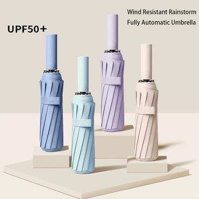 12 Ribs/60 Bone Reinforced Strong Windproof Automatic Umbrella Waterproof Sunproof Anti-Uv Folding Umbrellas Men Women Parasol