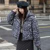 Retro leopard print hat removable original style new simple coat cotton clothes