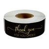 120Pcs Rectangle Thank You For Your Order Sticker for Packaging Stationary Stickers Roll Black Pink Transparent Thank You Labels