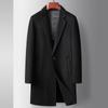 Herbst und Winter Mittel- und Langwoll-Trenchcoat Mittelalterliche und Junge Business Wollmantel Einfarbig Verdickt Lässiger Mantel