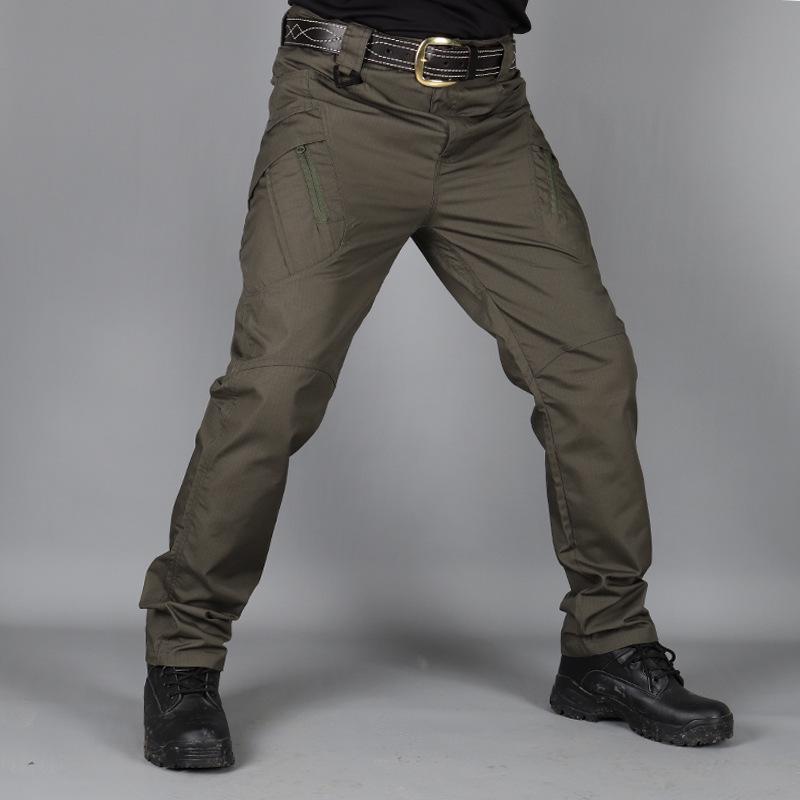 Men s IX7 Camouflage Multi-Pocket Tactical Pants - Durable Outdoor Wear for Spring and Summer L
