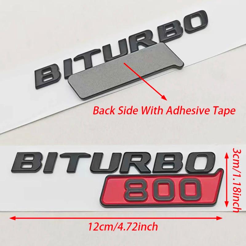 3D ABS Car Fender Side Badge Sticker Logo BITURBO 800 Emblem Decals For Mercedes Benz AMG Brabus Auto Letters Accessories