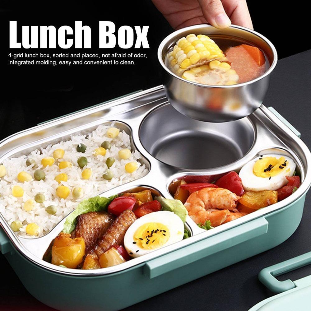 Includes Soup Bowl Stainless Steel Lunch Box Food Storage Container Family Use