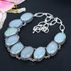 Aquamarine Gemstone Handmade 925 Sterling Silver Jewelry Necklace 18" KG-1658