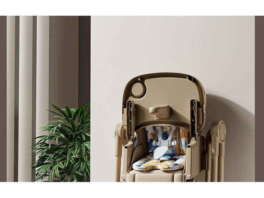 Multifunctional Baby High Chair: 2-in-1 Foldable Dining and Rocking Chair, Adjustable for Sitting and Lying, No Installation Needed.