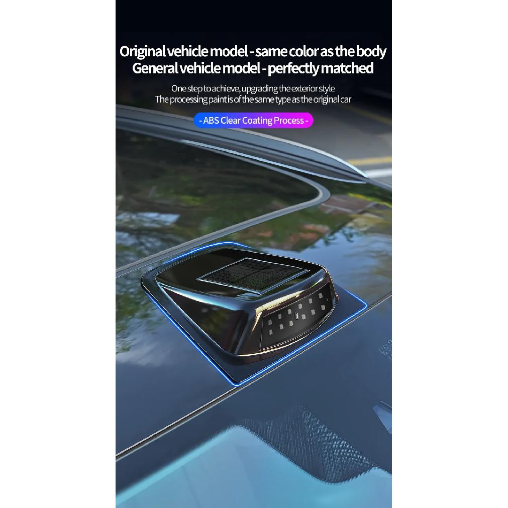 Solar Powered LED Car Roof LiDAR Decorative Cover Light Anti Rear End Collision Warning Flashing Navigation Light