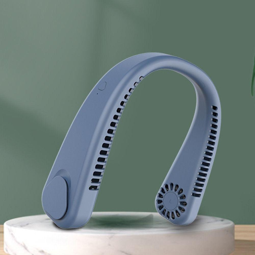 

Портативный мини-вентилятор на шею, 3 режима скорости, носимый вентилятор, новый беспроводной шейный вентилятор, для использования в офисе синий