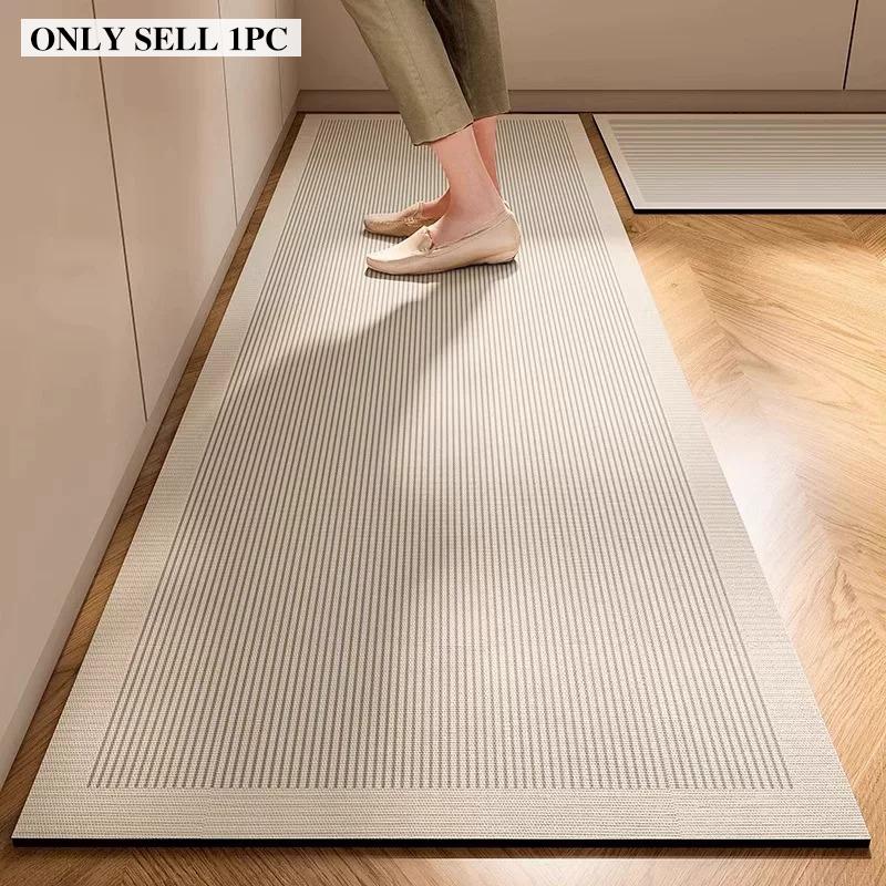 Kitchen Carpet Absorbent Non-slip Oil-proof Diatomite Floor Mat Minimalist Striped Rug Long Size Home Decoration Rugs Alfombra