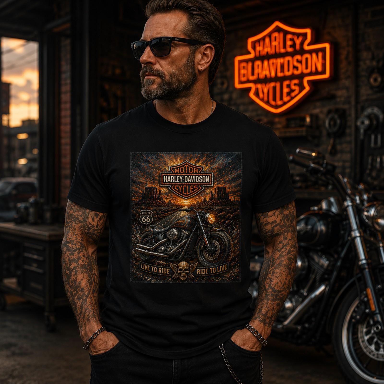 Harley Davidson Eagle Mosaic 3D Vintage Biker- S