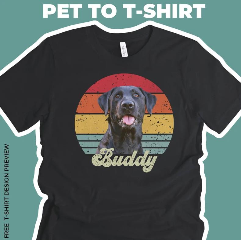 Custom Dog Shirt, Custom Pet Shirt with Vintage Portrait - Personalize Your Pet