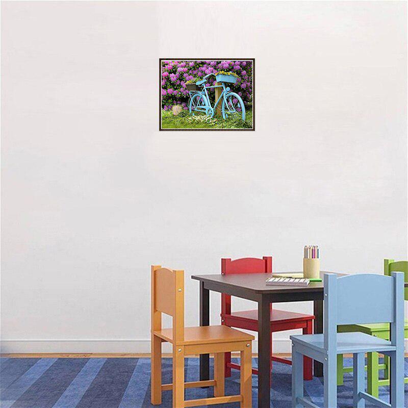 5D DIY Diamond Painting Bicycle Flower Full Round Drill Diamond Embroidery