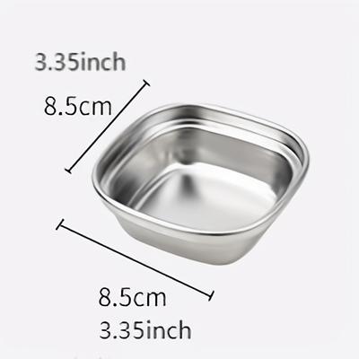 1pc Thickened 304 Stainless Steel Sauce Dish, Small Multi-grid Dip Dish, Multi-function Vegetable Dish, Restaurant Baking Tassel