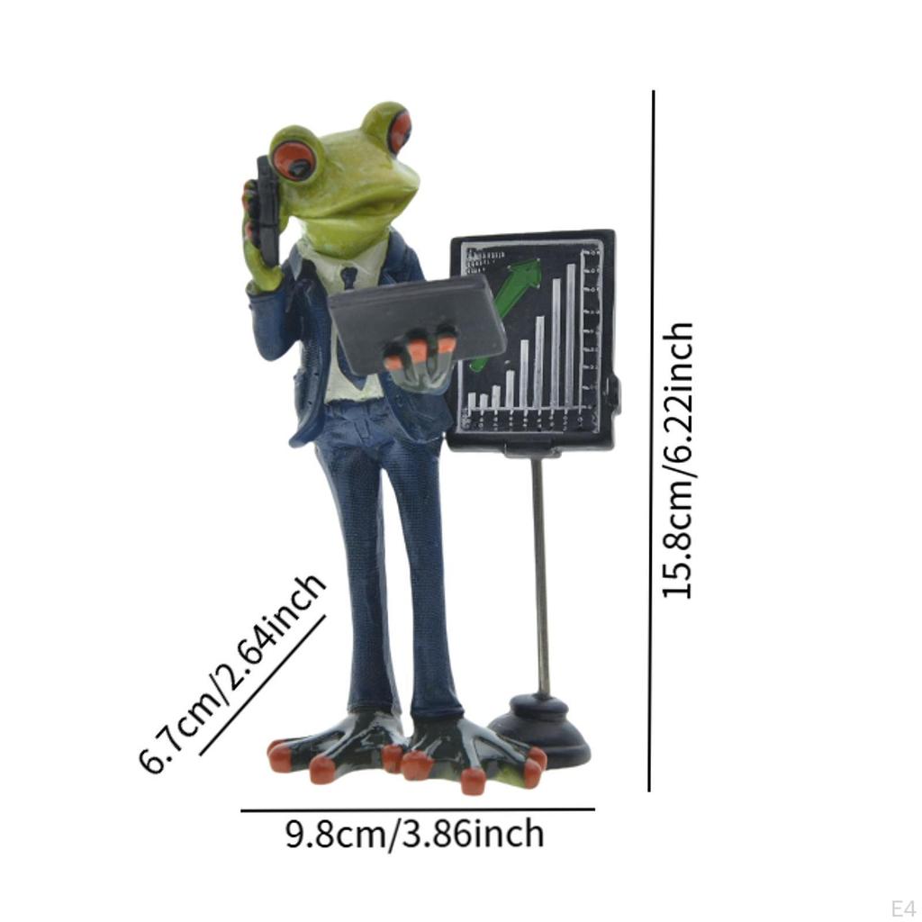 Frog Figurine for Garden Decoration Centerpiece Art Piece Pond And Fence